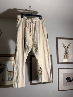 Free People Beach Monterey Cream Cropped Drawstring Harem Pants
